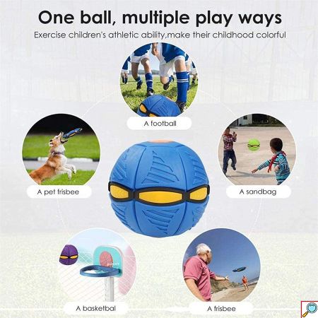 Δίσκος - Φρίσμπι όπου γίνεται Μπάλα με LED - Flat Ball Disk σε Διάφορα Χρώματα
