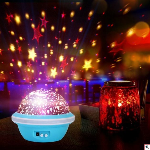 LED Προβολέας Φως USB για Παιδικό Υπνοδωμάτιο - UFO Starry Sky Moon Star Laser Night Lamp 