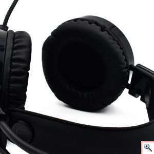 Gaming Ακουστικά Headset Φ50mm, Οver Ear, με Πορτοκαλί Φωτισμό LED & Μικρόφωνο για PS4, PC, Laptop, Smartphone & Tablet Moxom MX-EP23 GM USB – Μαύρο