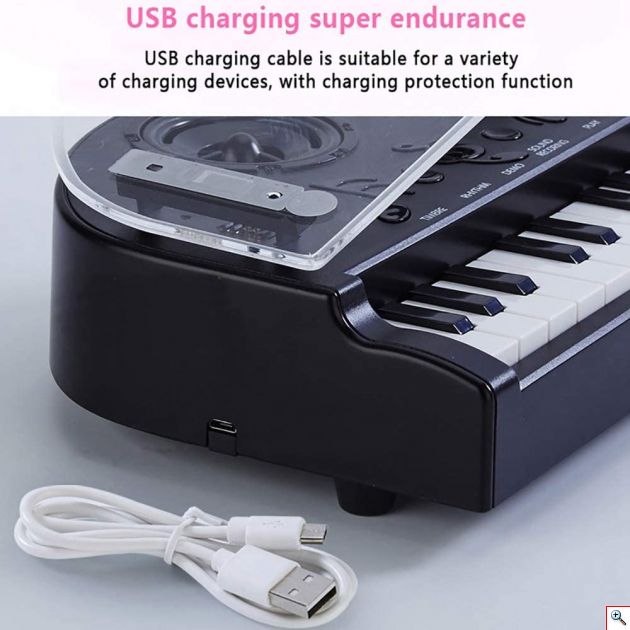 Μίνι Πολυλειτουργικό Παιδικό Bluetooth Πιάνο - Ηχείο & LED Φωτιστικό Αφής - Mini Bluetooth Audio Night Light Piano Ροζ
