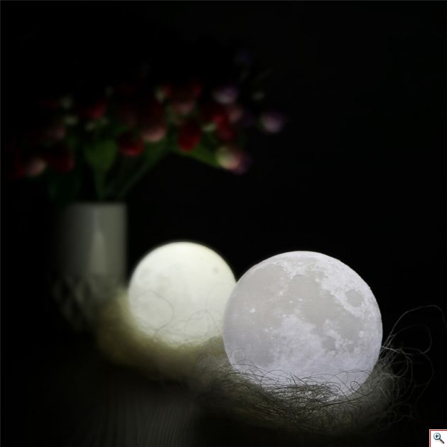 Τηλ/μενο Ανάγλυφο Φωτιστικό Αφής 3D Φεγγάρι Moon Light RGB LED Επαναφορτιζόμενο με 16 Αποχρώσεις & 4 Προγράμματα