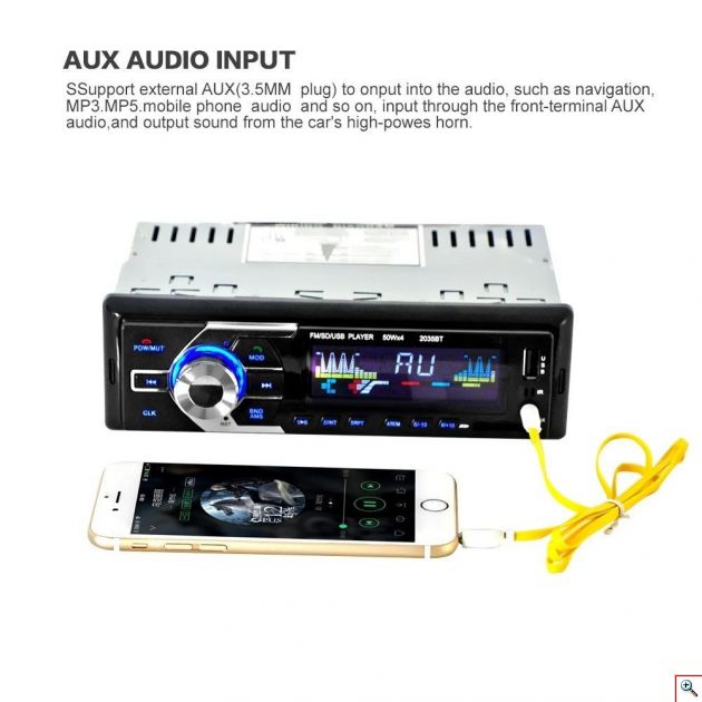 Ασύρματο Radio Mp3 Player Handsfree Αυτοκινήτου με Bluetooth USB/SD/FM, AUX Input, Τηλεχειριστήριο & Μικρόφωνο