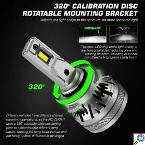 2x Novsight Λαμπτήρες LED Φώτα Πορείας Αυτοκινήτου 12/24V HB4 9006 120W (2x60W) 22000LM 6500K IP68 A500 N37