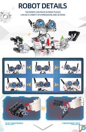 Andowl® RC Lego Παιχνίδι Ρομπότ Κατασκευής 467τμχ με Bluetooth Εφαρμογή - Λευκό