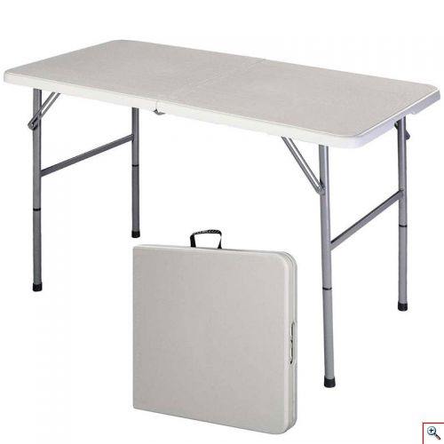 Φορητό Τραπέζι Πτυσσόμενο & Αναδιπλούμενο σε Βαλιτσάκι Αλουμινίου 120x60x40-70 με Ρυθμιζόμενο Ύψος - Camping Table