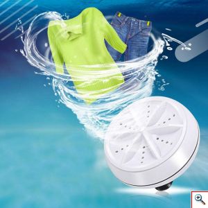 Μίνι Επαναφορτιζόμενο Φορητό Πλυντήριο Ρούχων με Υπέρηχους & Τουρμπίνα - Mini Portable Washing Machine USB Ultrasonic Turbine 