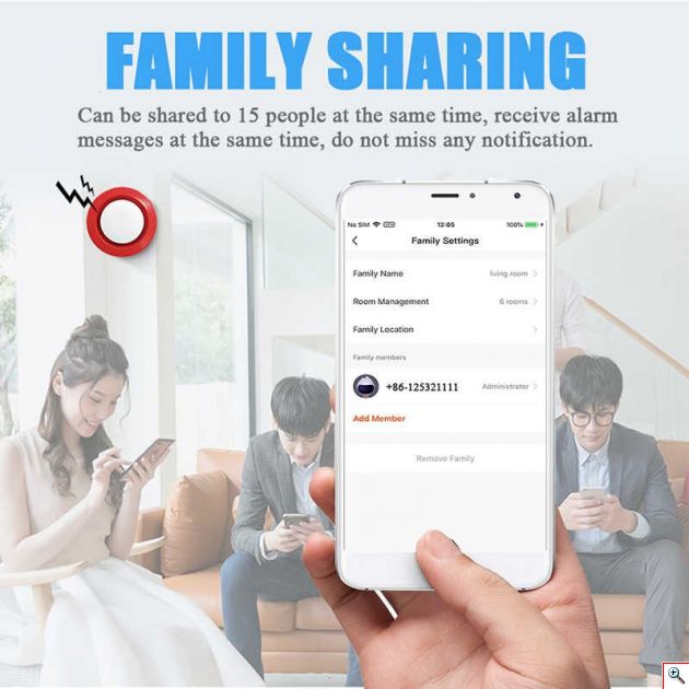 Wifi Smart Siren Σύστημα Συναγερμού 2 σε 1 με 120dB