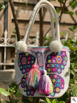 Μοναδική Χειροποίητη Κολομβιανή Boho Style Πλεκτή Τσάντα - Wayuu Mochila
