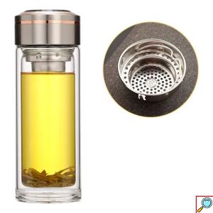 Γυάλινο Μπουκάλι 400ml με Φίλτρο και Μεταλλικό Καπάκι