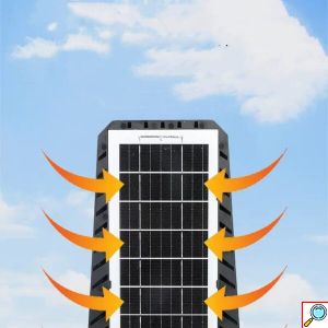 400W Αδιάβροχος Ηλιακός Προβολέας Δρόμου με 8 COB & 216 LED - Τηλεχειριστήριο, Ανιχνευτής Κίνησης & Πάνελ - Aerbes