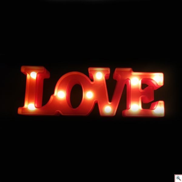 Διακοσμητικό Επιτραπέζιο Φωτιστικό LED Love Κόκκινο