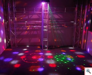 LED Φωτορυθμικό 4 σε 1 με Βάση Strobe - Four in One Effect Light