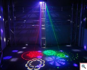 LED Φωτορυθμικό 4 σε 1 με Βάση Strobe - Four in One Effect Light
