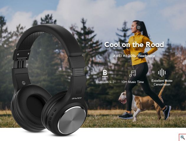 Ασύρματα Ακουστικά Bluetooth On Ear με Αποσπώμενο Καλώδιο - Handsfree Bluetooth Awei Wireless Foldable Hi-Fi