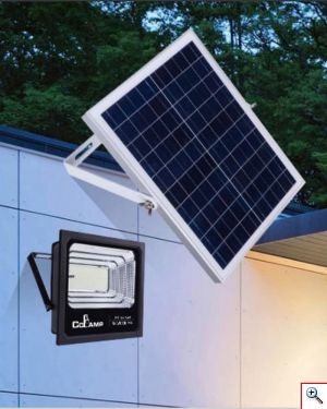 CcLamp® LED Αδιάβροχος Ηλιακός Προβολέας 300W IP67 με Φωτοβολταϊκό Πάνελ, Τηλεχειρισμό και Χρονοδιακόπτη - LED Solar Light Panel
