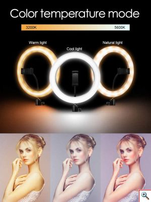 RGB Φωτογραφικό Φωτιστικό Δαχτυλίδι LED 26cm Πολύχρωμο USB με Τρίποδο & Βάση Στήριξης Κινητού - Ring Light Lamp