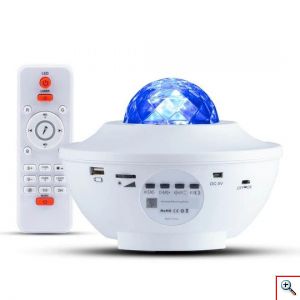 SpaceLit Ultra Wide Galaxy Projector LED με Ηχείο Bluetooth Original Laser Effect- Προτζέκτορας Αστεριών USB με Χειριστήριο Ασύρματο