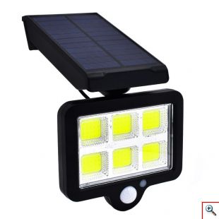 Ηλιακό Φωτιστικό 120 LED COB με Ανιχνευτή Κίνησης & Τηλεχειριστήριο - Μαύρο