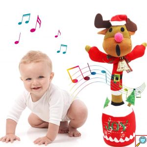 XMAS Funky Cactus Deer - Χριστουγεννιάτικο Παιχνίδι Κάκτος - Τάρανδος που Χορεύει, Τραγουδάει & Επαναλαμβάνει - Dancing & Singing