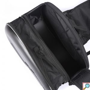 Σετ 2 Universal Carbon Επεκτεινόμενα Σαμάρια - Πλαϊνές Βαλίτσες Ανακλαστικές Μηχανής / Μοτοσυκλέτας 36 - 58L με Αδιάβροχο Κάλυμμα Μαύρο