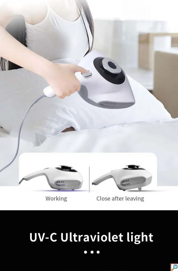 SuperCleaner Ηλεκτρικό Σκουπάκι 300W με Λάμπα UV για Ακάρεα, Μικροοργανισμούς & Μικρόβια, Μικρο Δονήσεις, Φίλτρο HEPA & Εξαερισμό για Αφύγρανση