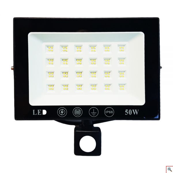 Ultra Slim Προβολέας με 96 SMD LED 50w με Ανιχνευτή Κίνησης Λευκό 6000K Υψηλής Φωτεινότητας και Χαμηλής Κατανάλωσης 