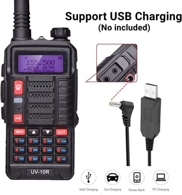 Aσύρματο Φορητό Dual Band Walkie Talkie VHF/UHF 10W Baofeng UV-10R με Μονόχρωμη Οθόνη