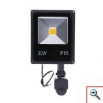 Ultra Slim Προβολέας LED 30w με Ανιχνευτή Κίνησης Λευκό 6000K Υψηλής Φωτεινότητας