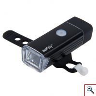 Επαναφορτιζόμενος μέσω USB LED Φακός Ποδηλάτου με Χειρολαβή- 180 Lumens- Μαύρος - Machfally -MC-QD001-53356