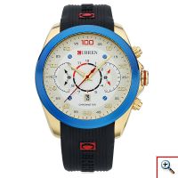 Ανδρικό Ρολόι CURREN M8166 Gold & Blue