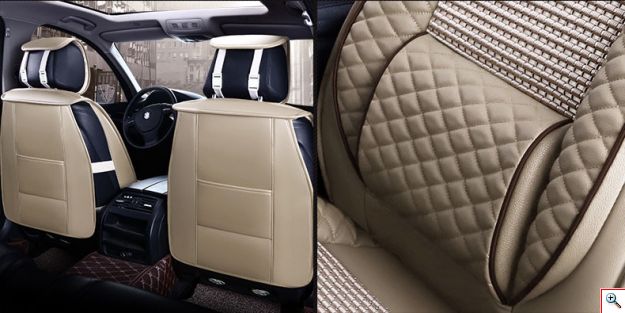 Υπερπολυτελές Πλήρες Σετ - Pu Leather Ανατομικά Καλύμματα Καθισμάτων Αυτοκινήτου 11 Τεμάχια DR-8010-ΒΖ