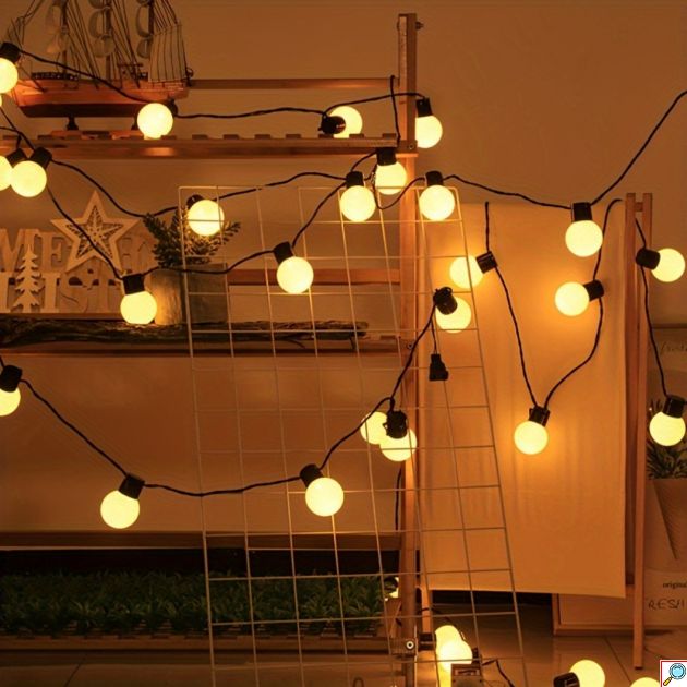 5m Διακοσμητική Γιρλάντα με 20 LED Μπάλες Θερμού Λευκού Φωτισμού