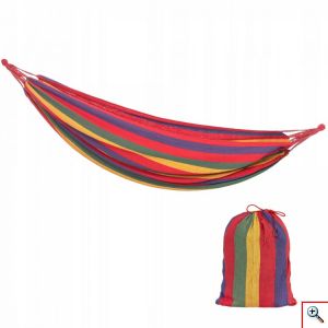 Διπλή Αιώρα Υφασμάτινη Πολύχρωμη 2x1,8m έως 100kg - Double Camping Hammock
