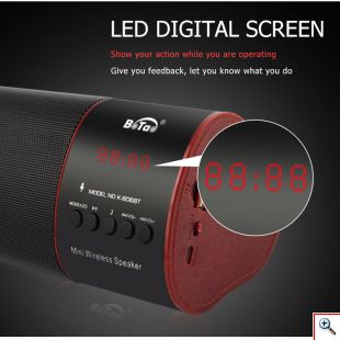 Ασύρματο Φορητό Επαναφορτιζόμενο Ηχείο Bluetooth, FM/USB/TF/AUX - Wireless Bluetooth Speaker Μαύρο