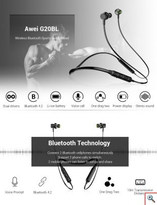 Awei AK3 Μαγνητικά Αδιάβροχα Ασύρματα Ακουστικά Bluetooth 4.1 σε Μαύρο