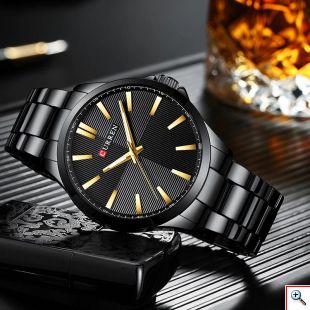 Ανδρικό Ρολόι Curren Black - Men Waterproof Quartz Watch