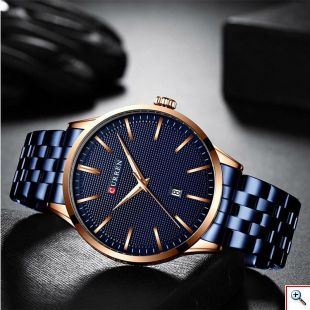 Ανδρικό Ρολόι Curren Blue - Stainless Steel Analog Watch For Men