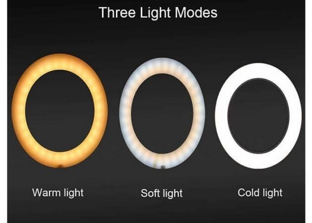 Επαγγελματικό Φωτογραφικό Φωτιστικό Δαχτυλίδι LED 26cm με 2 x Τρίποδο Flexible, 3 Χρώματα Φωτισμού, Dimmer & Βάση Στήριξης Κινητού - Ring Light Lamp