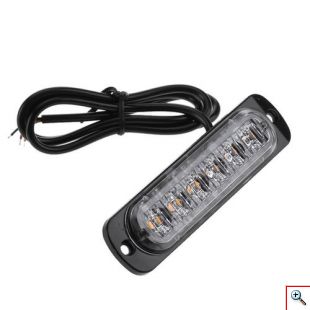 Led Φάρος Slim 18w με 6 led 12/24V Πορτοκαλί – Amber Flash Light Bar Car