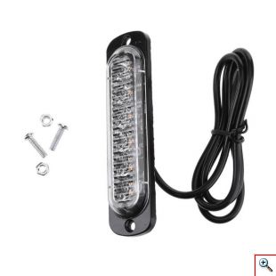 Led Φάρος Slim 18w με 6 led 12/24V Πορτοκαλί – Amber Flash Light Bar Car