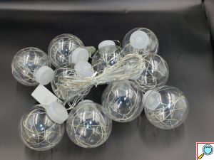 Χριστουγεννιάτικη Κουρτίνα - Φωτάκια 10 Διάφανες Μπάλες με RGB Φωτισμό 3m - Curtain Light 10 Hangings