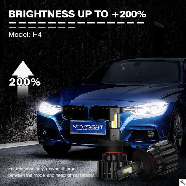 Σετ 2 Λάμπες Αυτοκινήτου NovSight Led H7 100W 20000LM 6000K