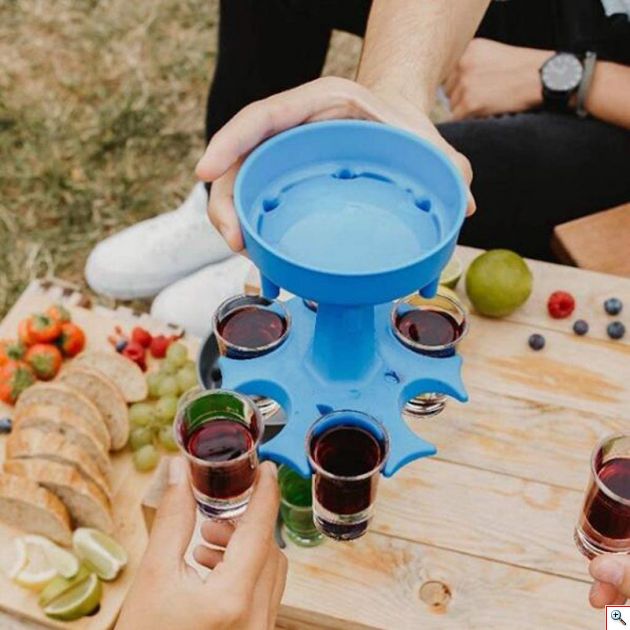 Διανεμιτής Ποτών σε 6 Χρωματιστά Σφηνοπότηρα για Ταυτόχρονη & Γρήγορη Γέμιση Ποτηριών & Εύκολη Μεταφορά 