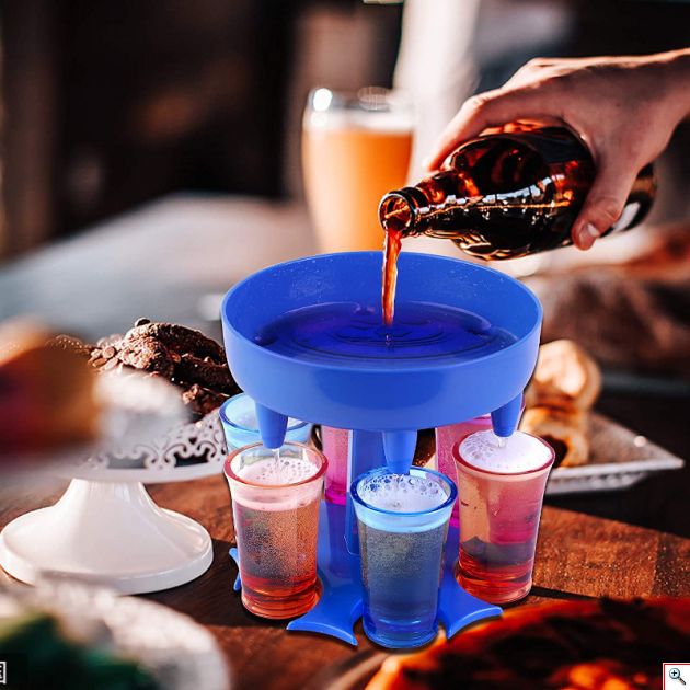 Διανεμιτής Ποτών σε 6 Χρωματιστά Σφηνοπότηρα για Ταυτόχρονη & Γρήγορη Γέμιση Ποτηριών & Εύκολη Μεταφορά 