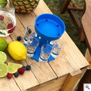 Διανεμιτής Ποτών σε 6 Χρωματιστά Σφηνοπότηρα για Ταυτόχρονη & Γρήγορη Γέμιση Ποτηριών & Εύκολη Μεταφορά 