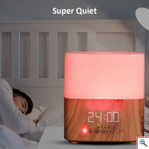 Υγραντήρας & Συσκευή Αρωματοθεραπείας με LED Φωτισμό, Ηχείο Bluetooth & Ρολόι Ξυπνητήρι - Aroma Diffuser