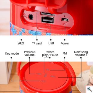 Ασύρματο Αδιάβροχο Bluetooth Φορητό Ηχείο με USB, Micro SD, AUX, FM Radio με Τεχνολογία TWS - Stereo BT Portable Speaker Μαύρο