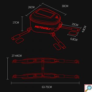 Αδιάβροχη Τσάντα Ρεζερβουάρ & Σακίδιο Πλάτης 6ltr Μηχανής με Θέση για Κινητό Τηλέφωνο Motowolf MDL0702 Μαύρο - Tank Bag