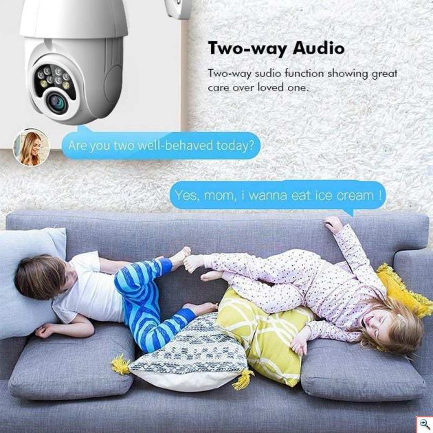 εξωτερικού χώρου Αδιάβροχη Ασύρματη IP WiFi/Ethernet Κάμερα FHD 1080p Pan/Tilt Εξωτερικού & Εσωτερικού χώρου με Νυχτερινή Λήψη, Tracking Ανιχνευτή Κίνησης, Ειδοποίηση στο Κινητό, Μικρόφωνο, Ηχείο (Ενδοεπικοινωνία Μωρού), Σειρήνα & Micro SD Baby Monitor, Pet Monitor, Θυροτηλεόραση