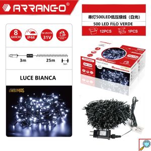 Χριστουγεννιάτικα Αδιάβροχα Λαμπάκια 28m 500 LED Ψυχρού Λευκού Φωτισμού με 8 Προγράμματα Arrango